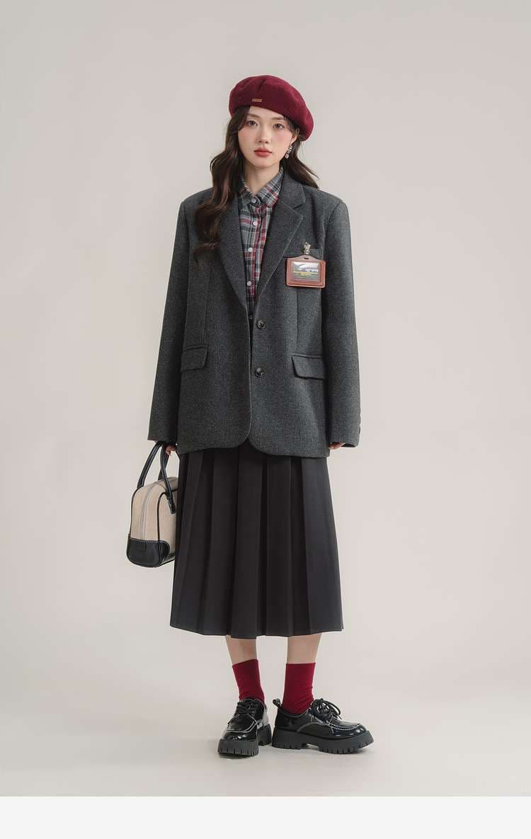 クラシックウールブレンドジャケット｜デート服