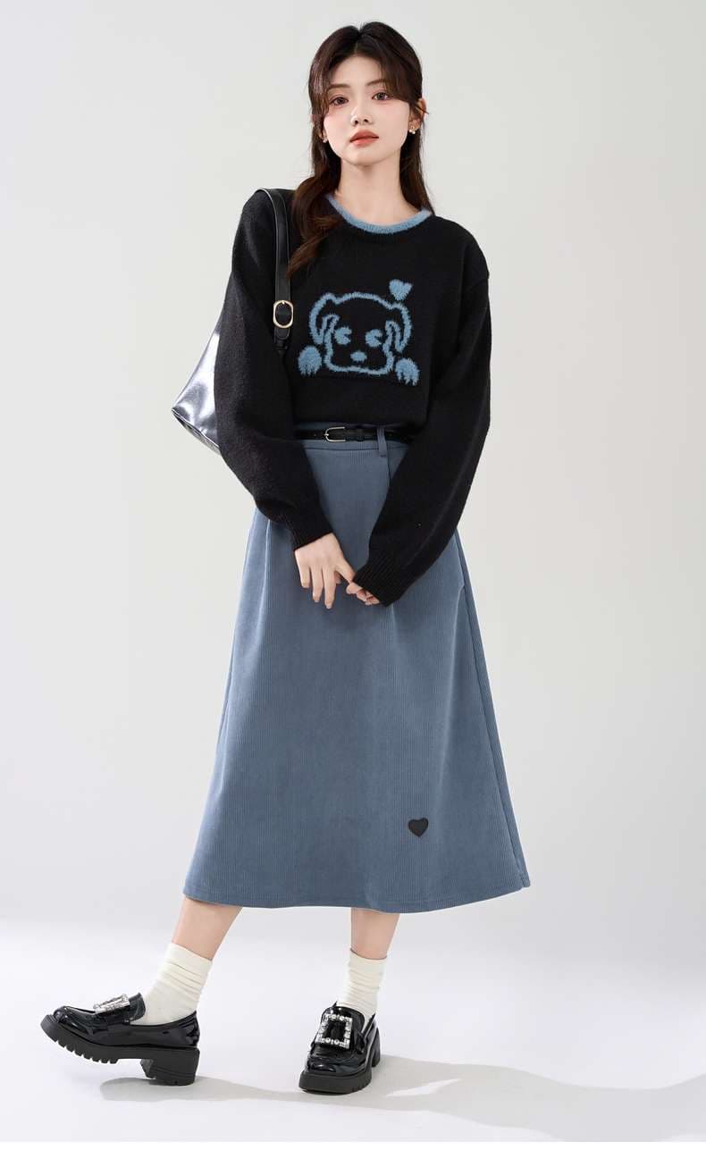 愛らしいハートアクセントスカート｜デート服