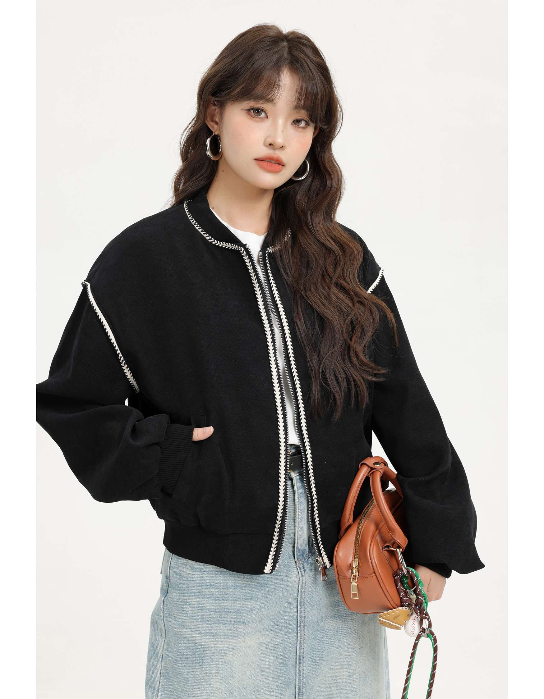 ジップディテールボックスジャケット｜デート服