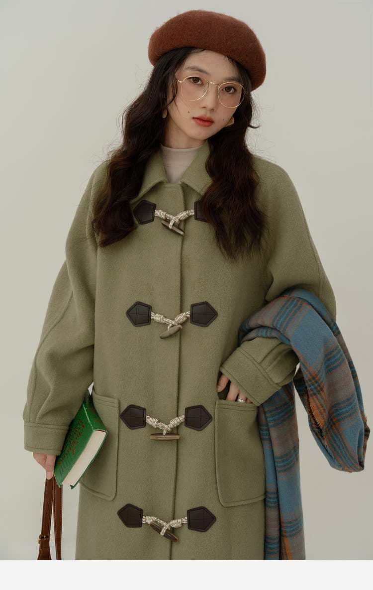 ロングダッフルコート｜デート服