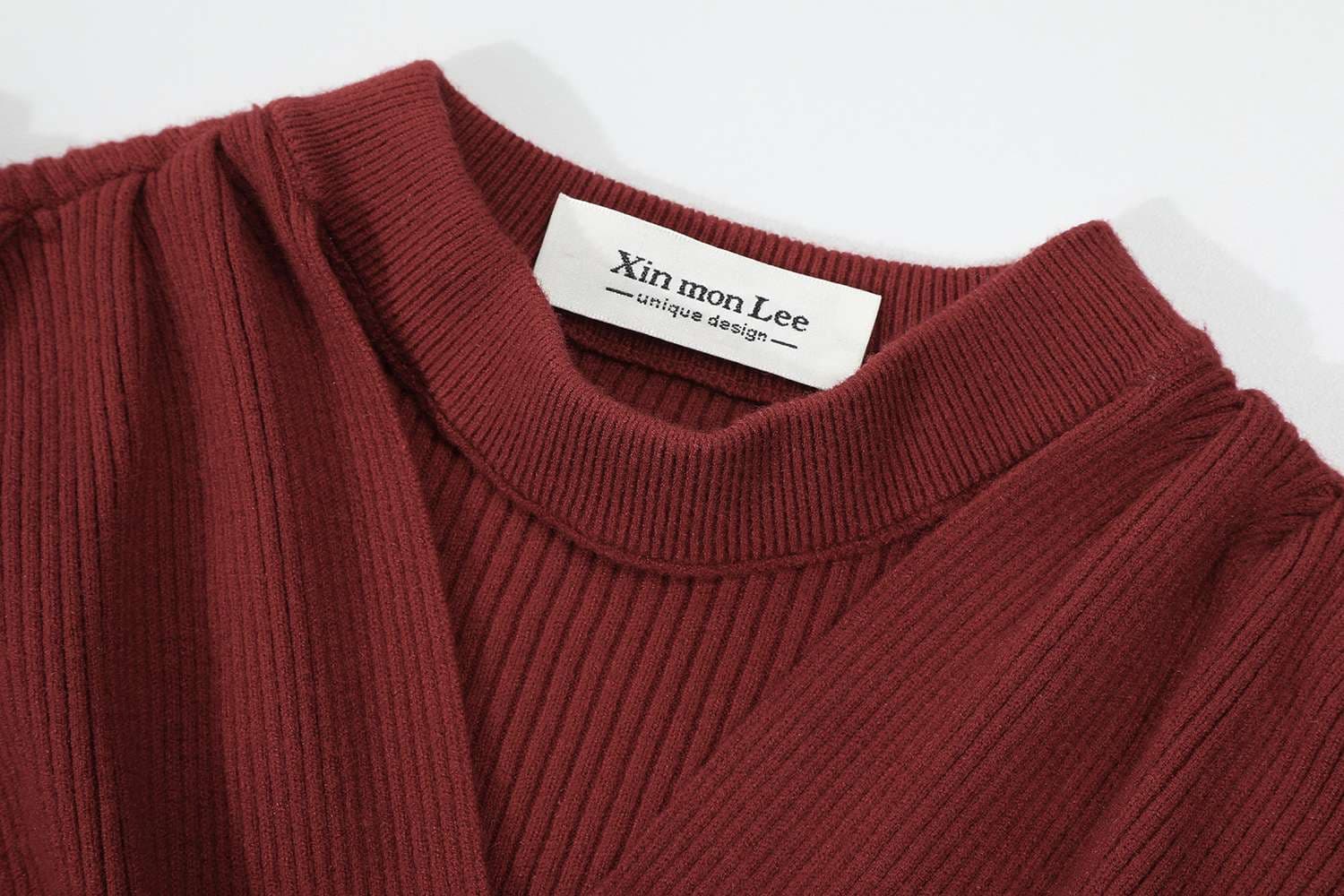 カットアウトディテールパフスリーブトップス｜デート服