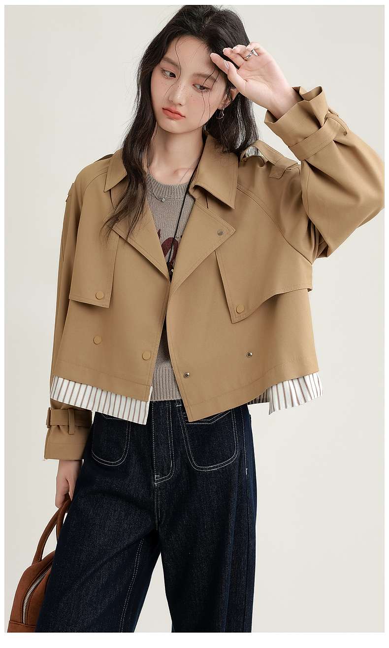 クロップド丈トレンチジャケット｜デート服