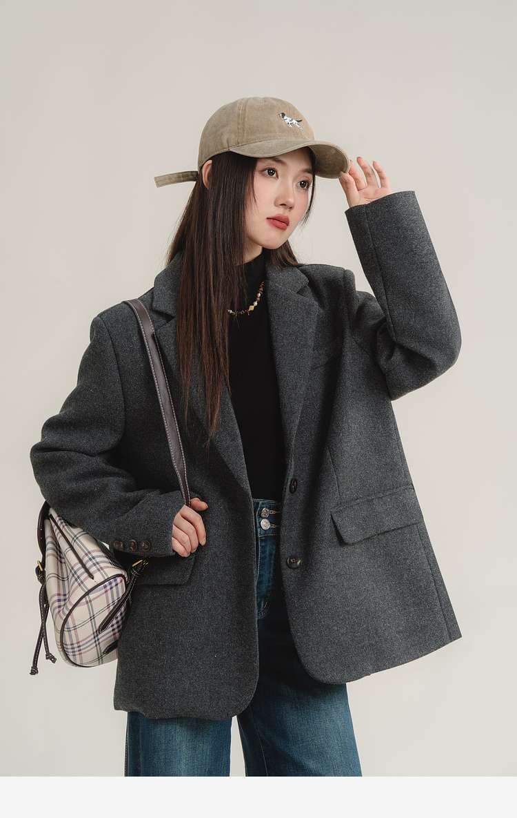 クラシックウールブレンドジャケット｜デート服