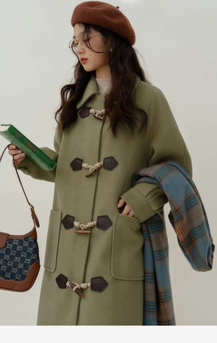 ロングダッフルコート｜デート服