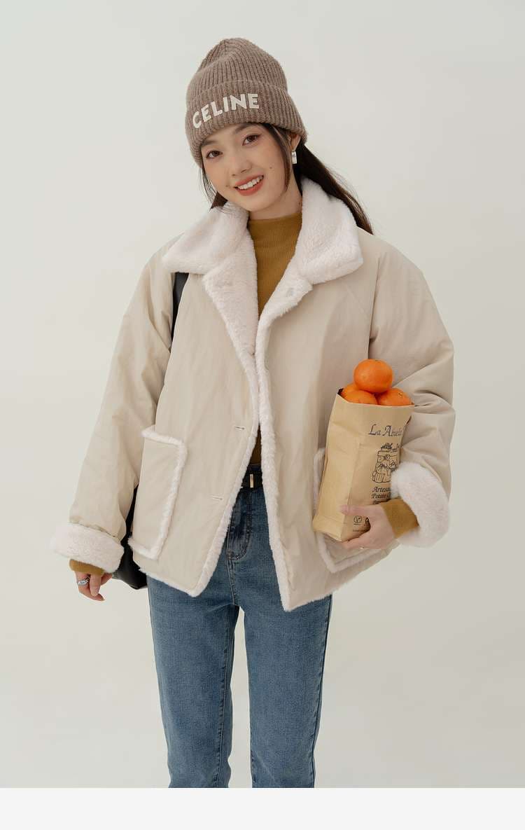 リバーシブルボアジャケット｜デート服