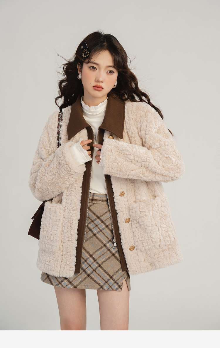 ボアコーディガンジャケット｜デート服