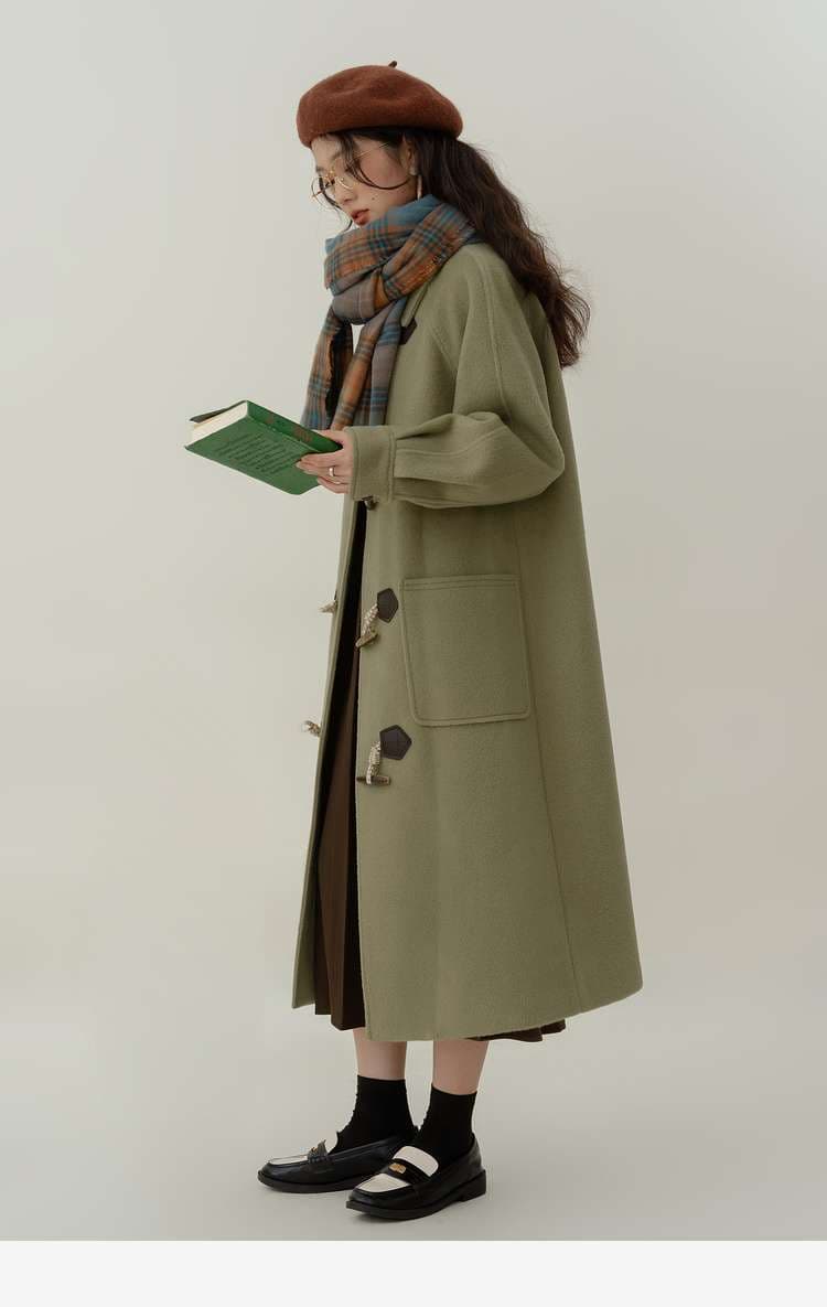 ロングダッフルコート｜デート服