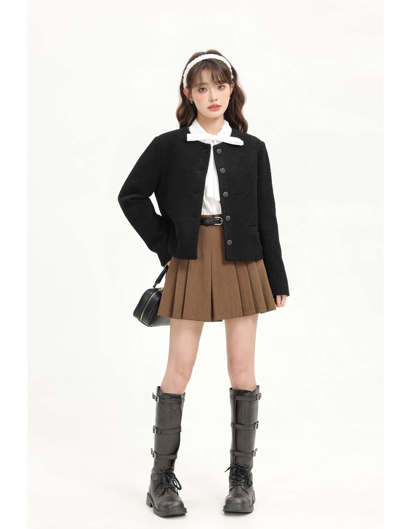 ヴィンテージボタン付きツイードジャケット｜デート服