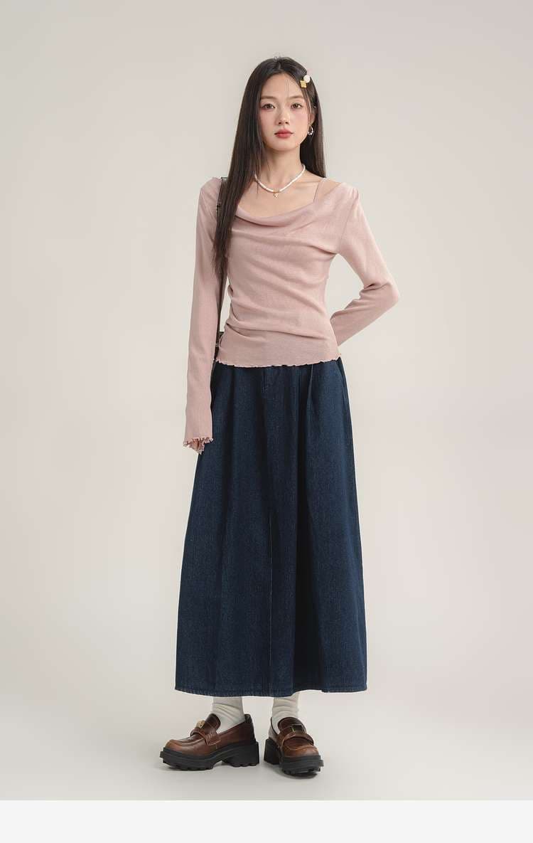 オフショルダーニットトップス｜デート服