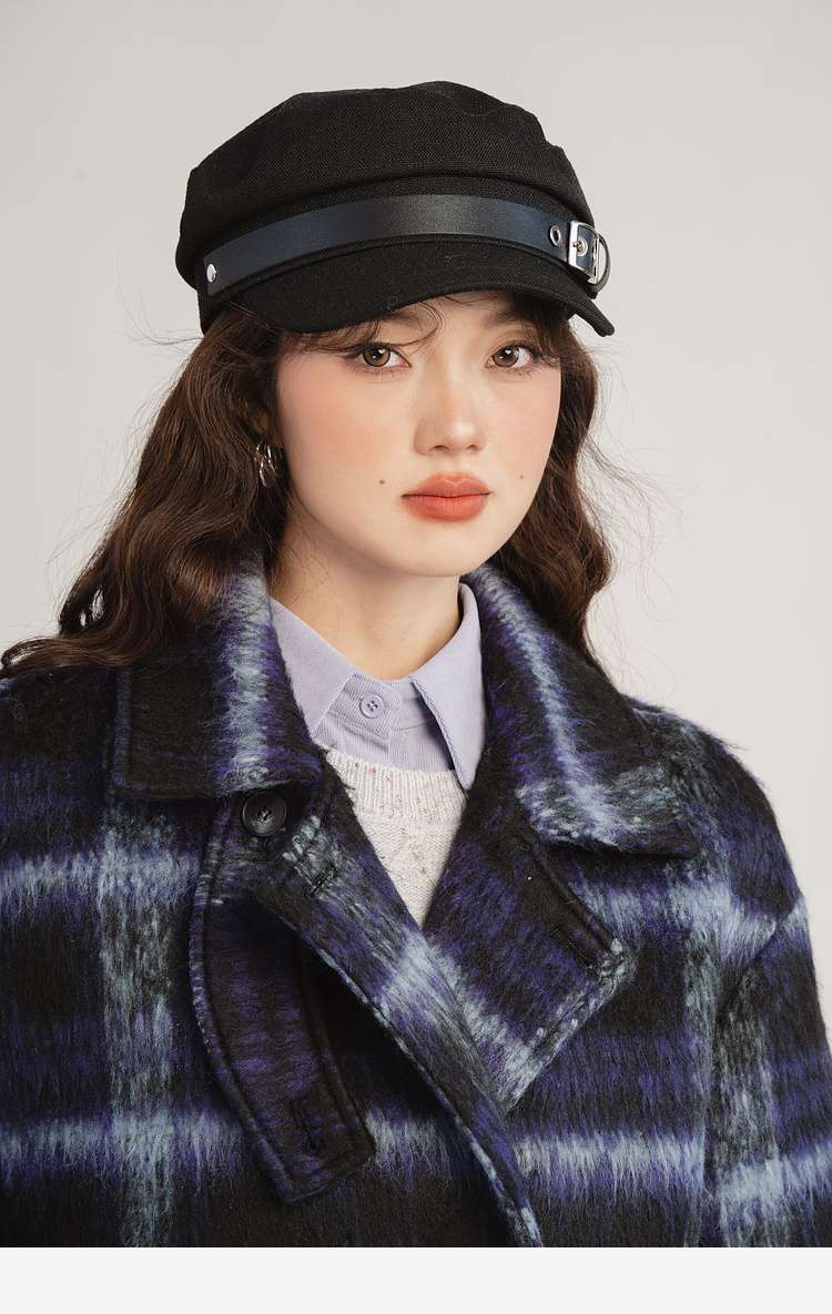 デート服　グラデーションチェックロングコート｜デート服