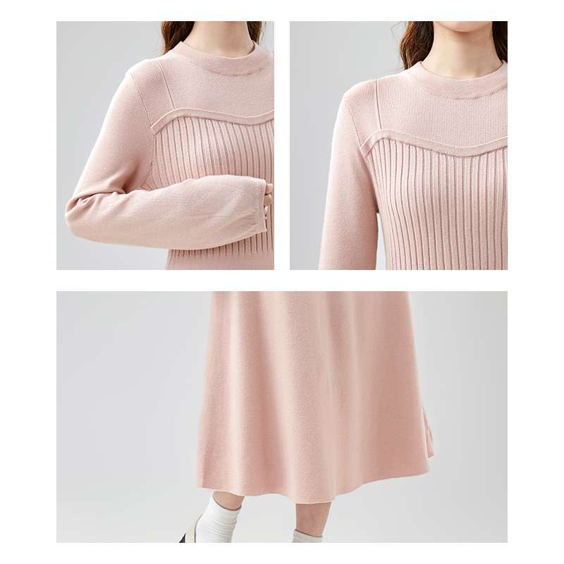 リブ編みニットワンピース｜デート服