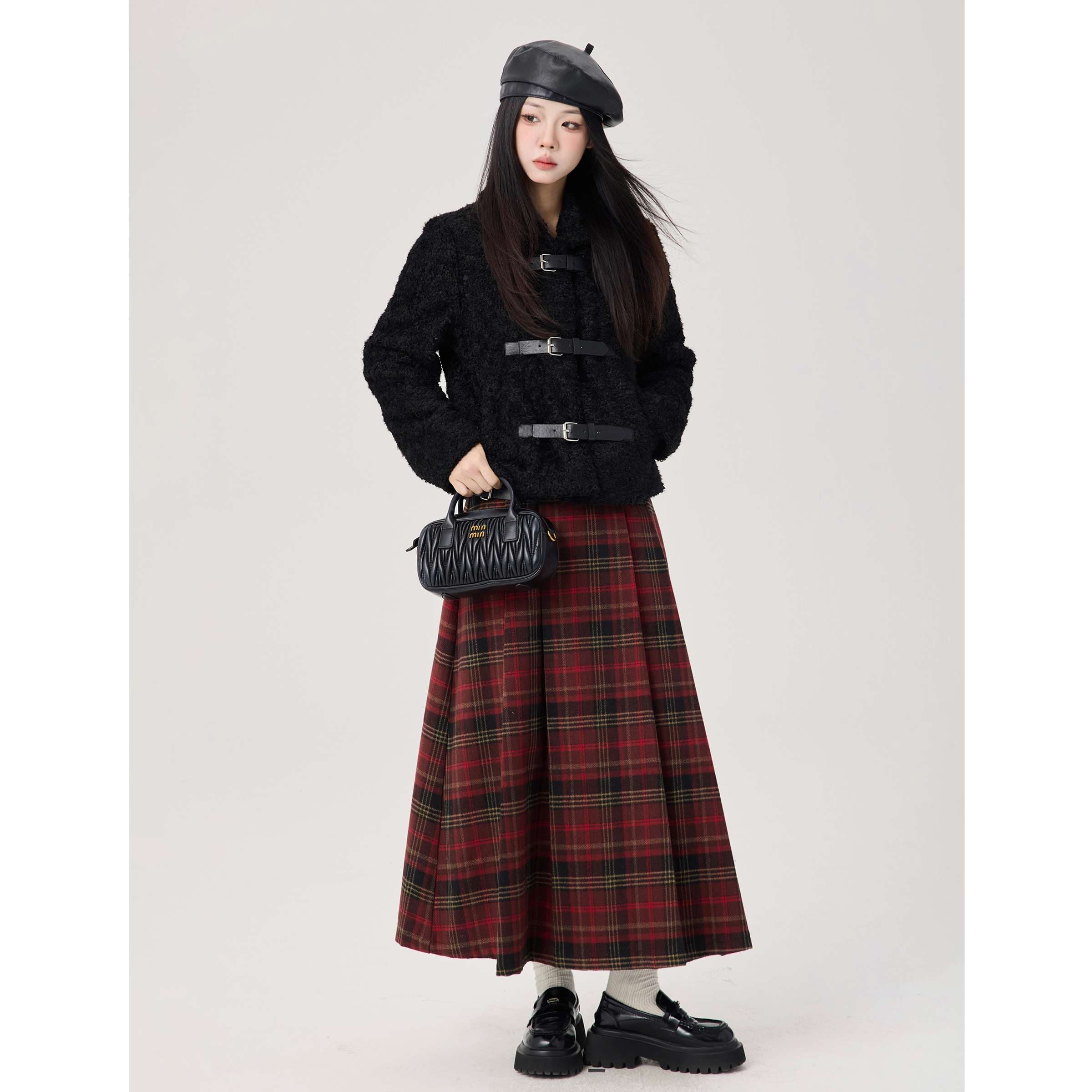 レザーベルトディテールボアジャケット｜デート服