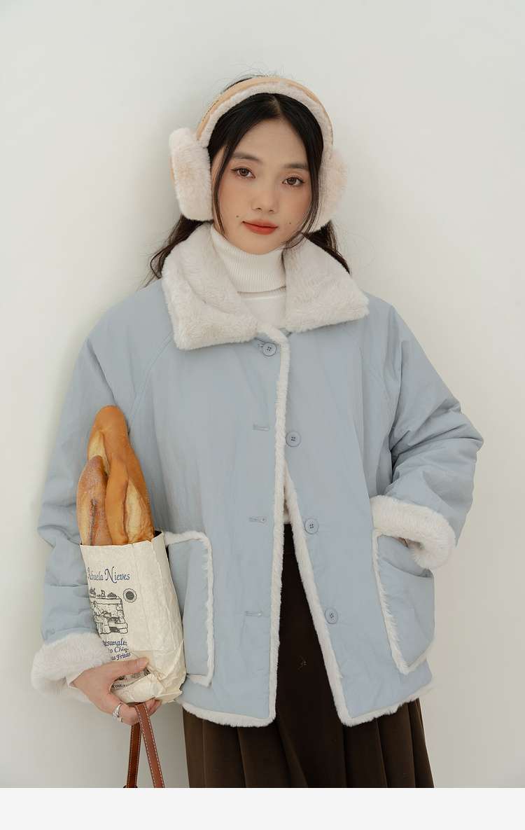 リバーシブルボアジャケット｜デート服