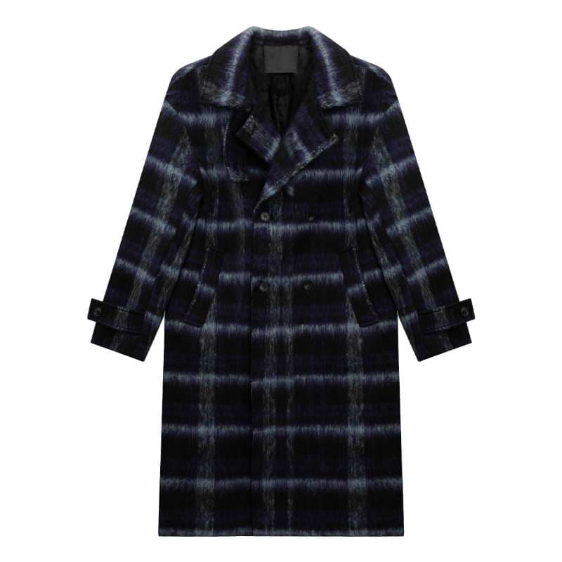 デート服　グラデーションチェックロングコート｜デート服
