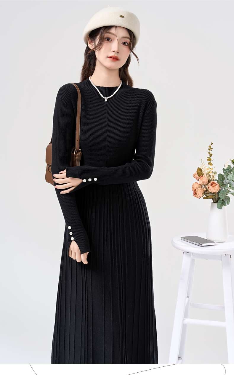 優雅なニットワンピース｜デート服