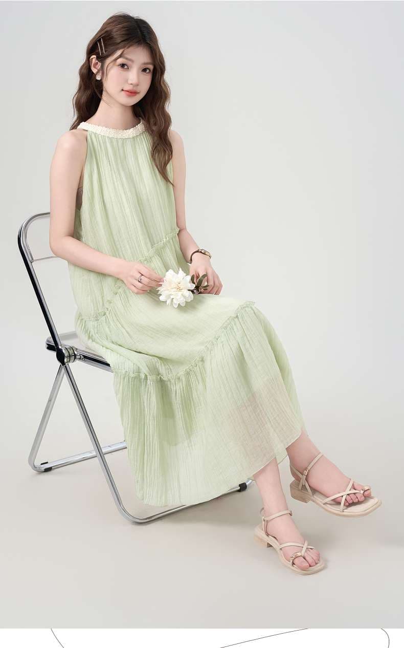 フリル襟ティアードワンピース｜デート服