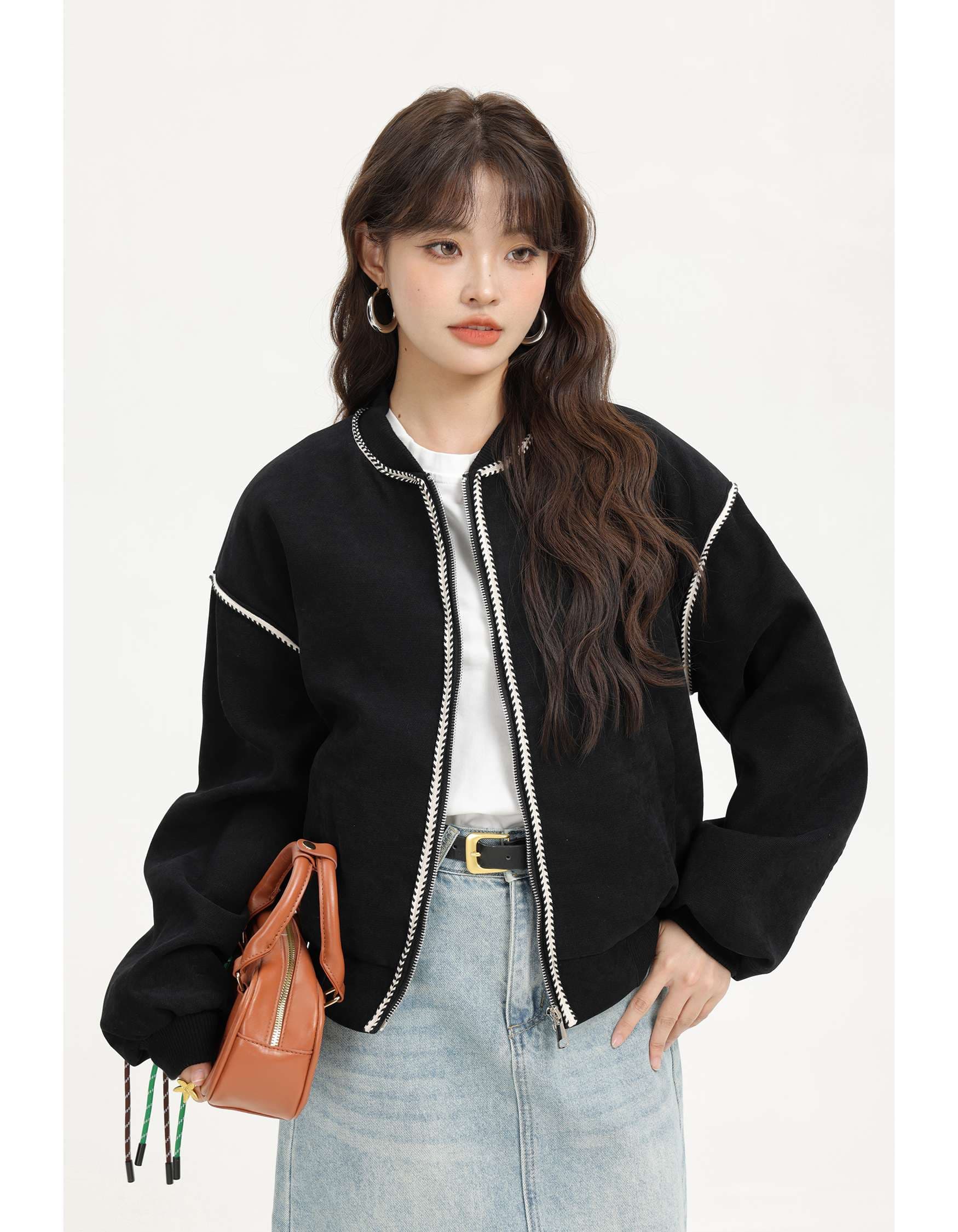 ジップディテールボックスジャケット｜デート服