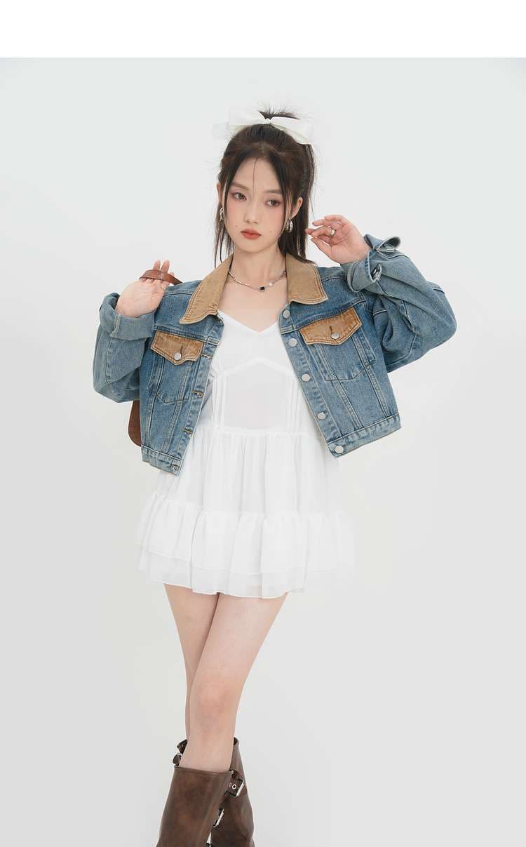 ショートデニムジャケット｜デート服