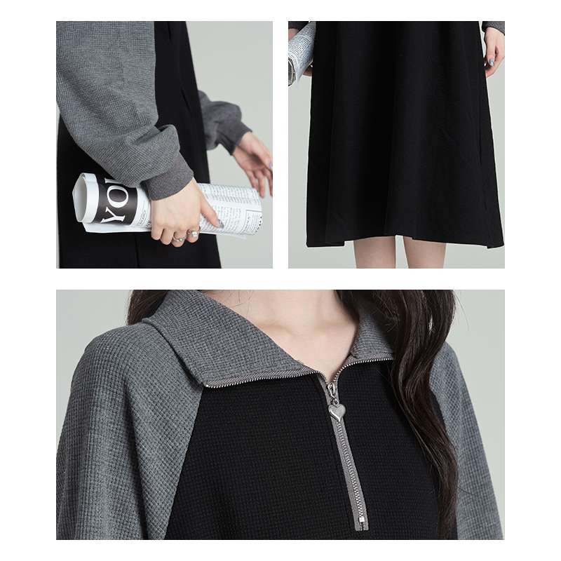 シーンを選ばず着回せる、ジップアップ切り替えワンピース｜デート服