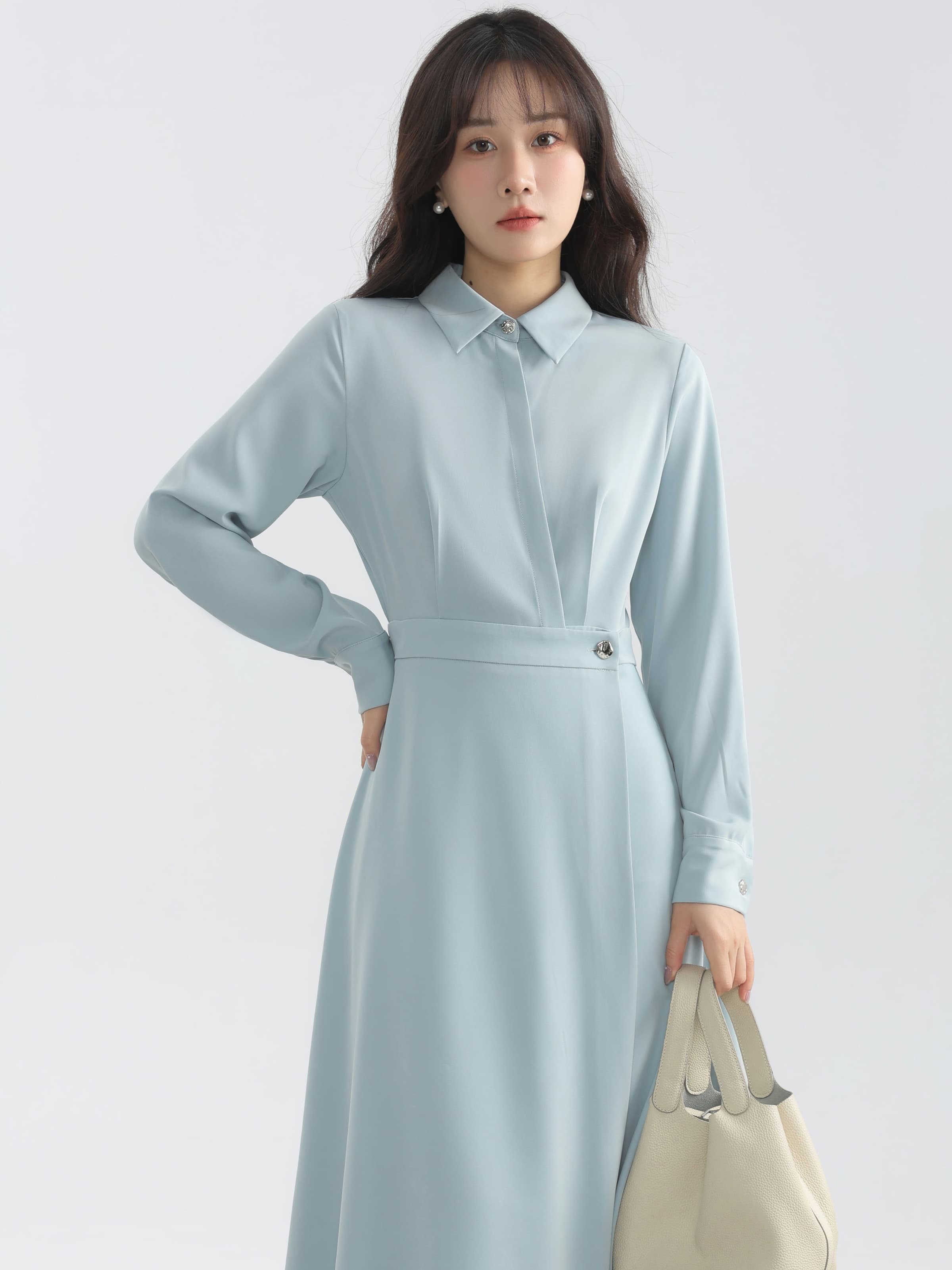 エレガントアシンメトリーワンピース｜デート服