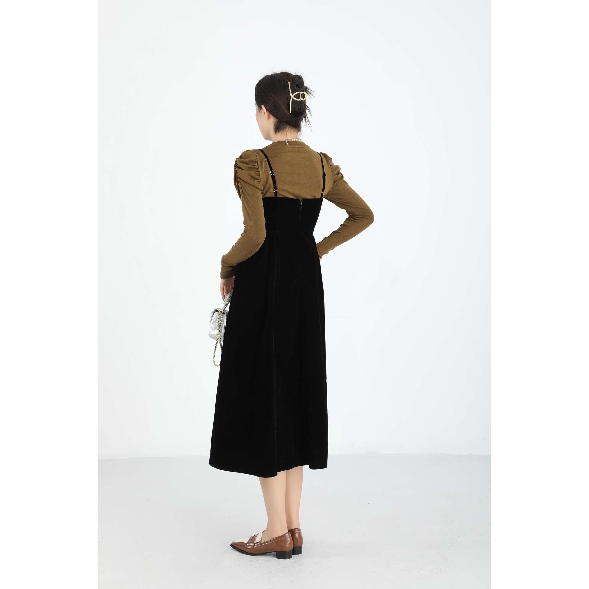 ベルベットキャミワンピースレイヤードセット｜デート服