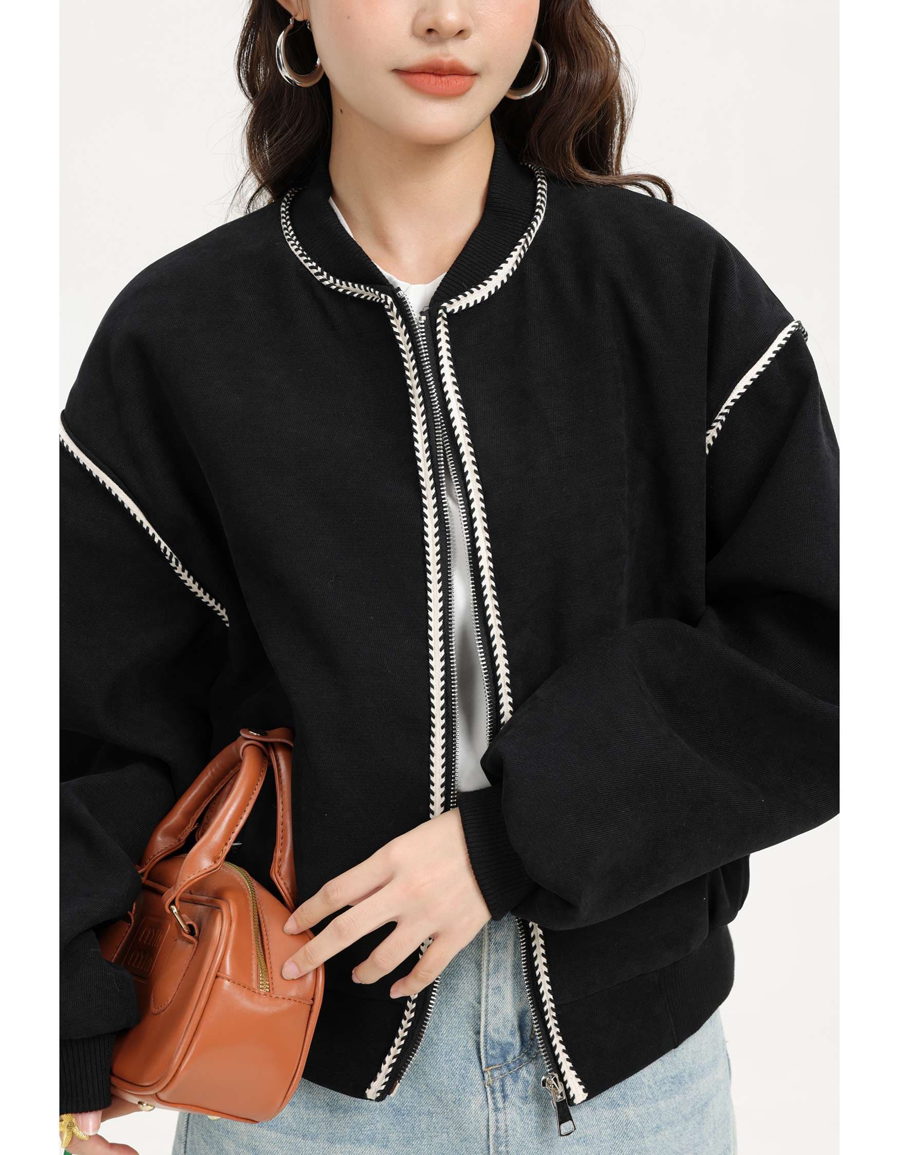 ジップディテールボックスジャケット｜デート服