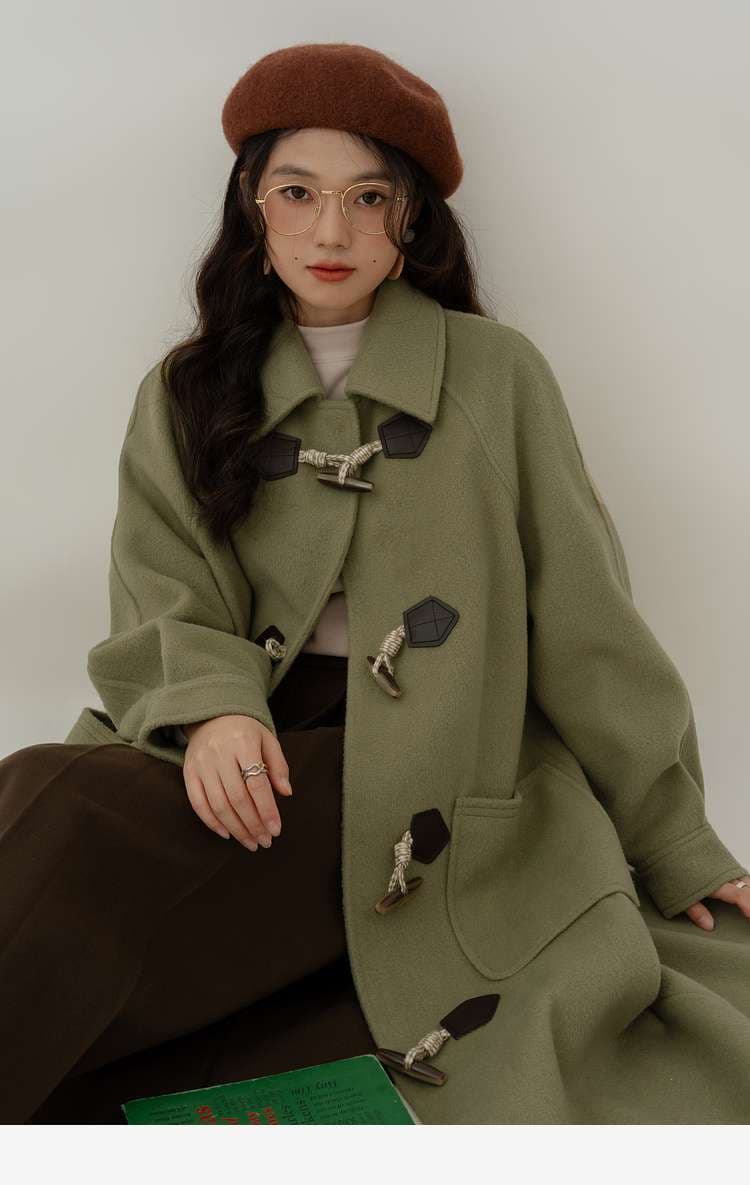ロングダッフルコート｜デート服