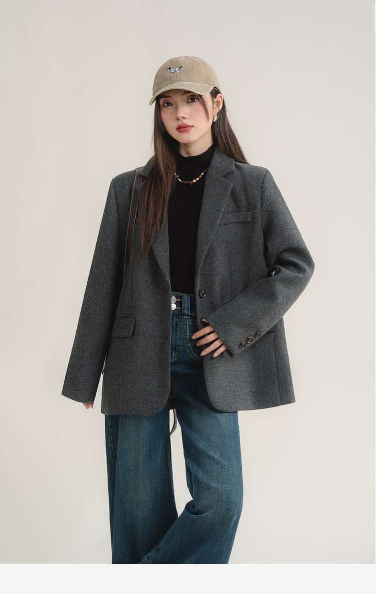 クラシックウールブレンドジャケット｜デート服
