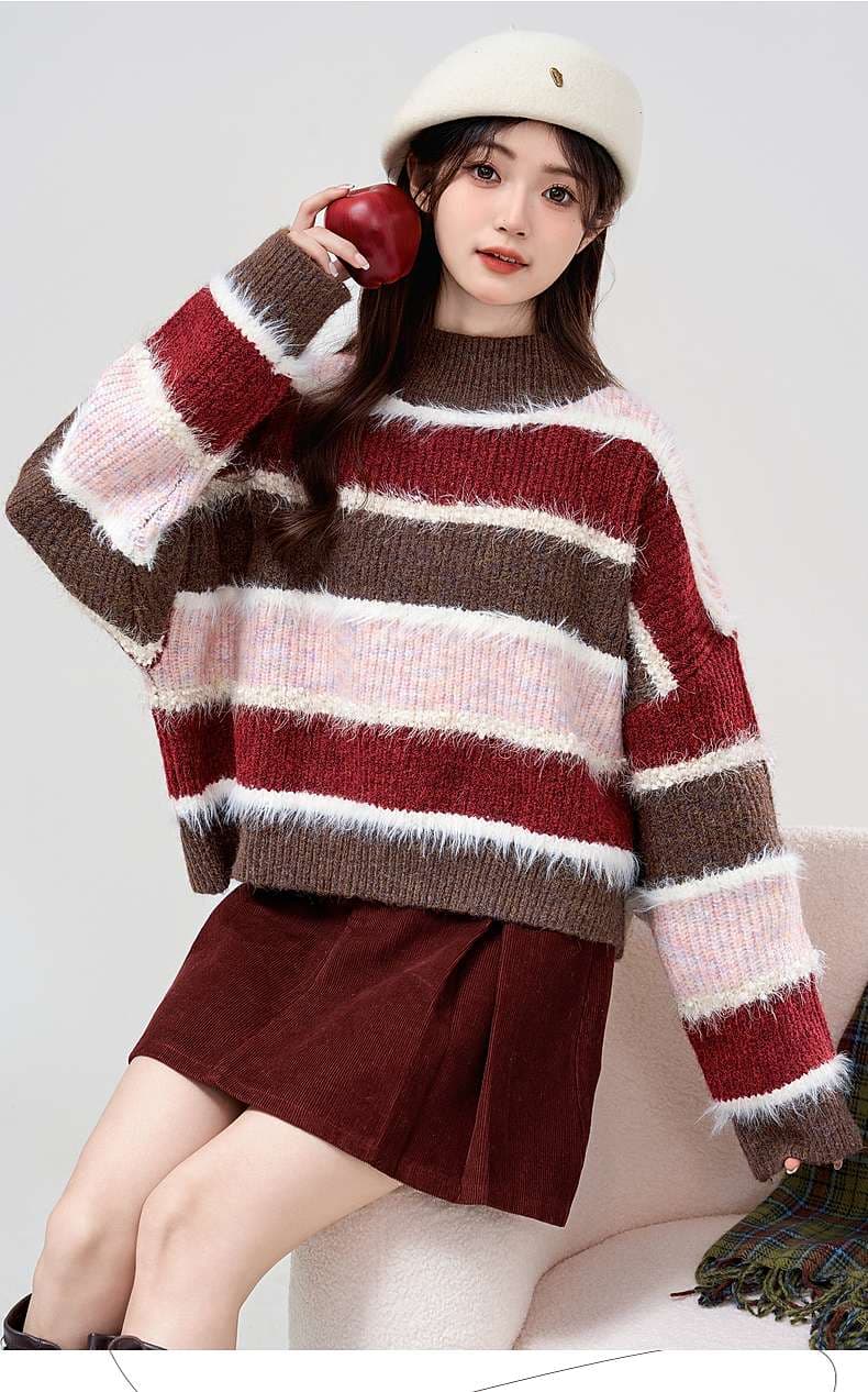 ストライプセーター｜デート服