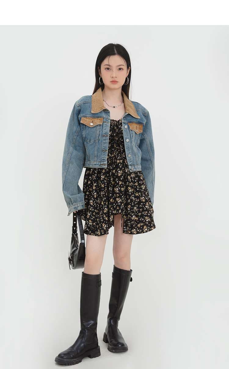ショートデニムジャケット｜デート服