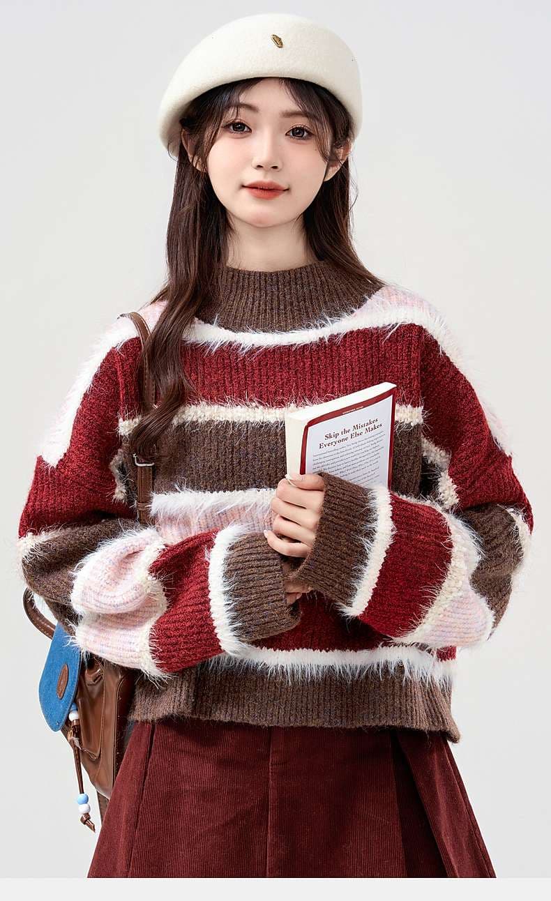 ストライプセーター｜デート服