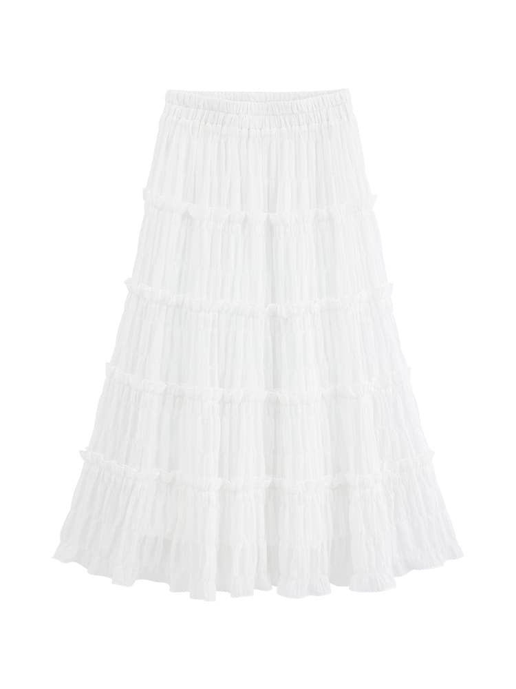 フェミニンティアードスカート｜デート服