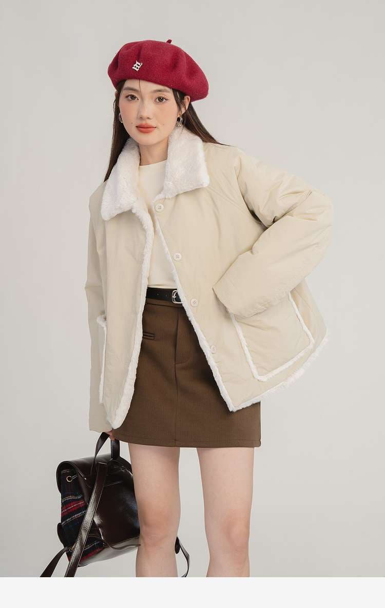 リバーシブルボアジャケット｜デート服