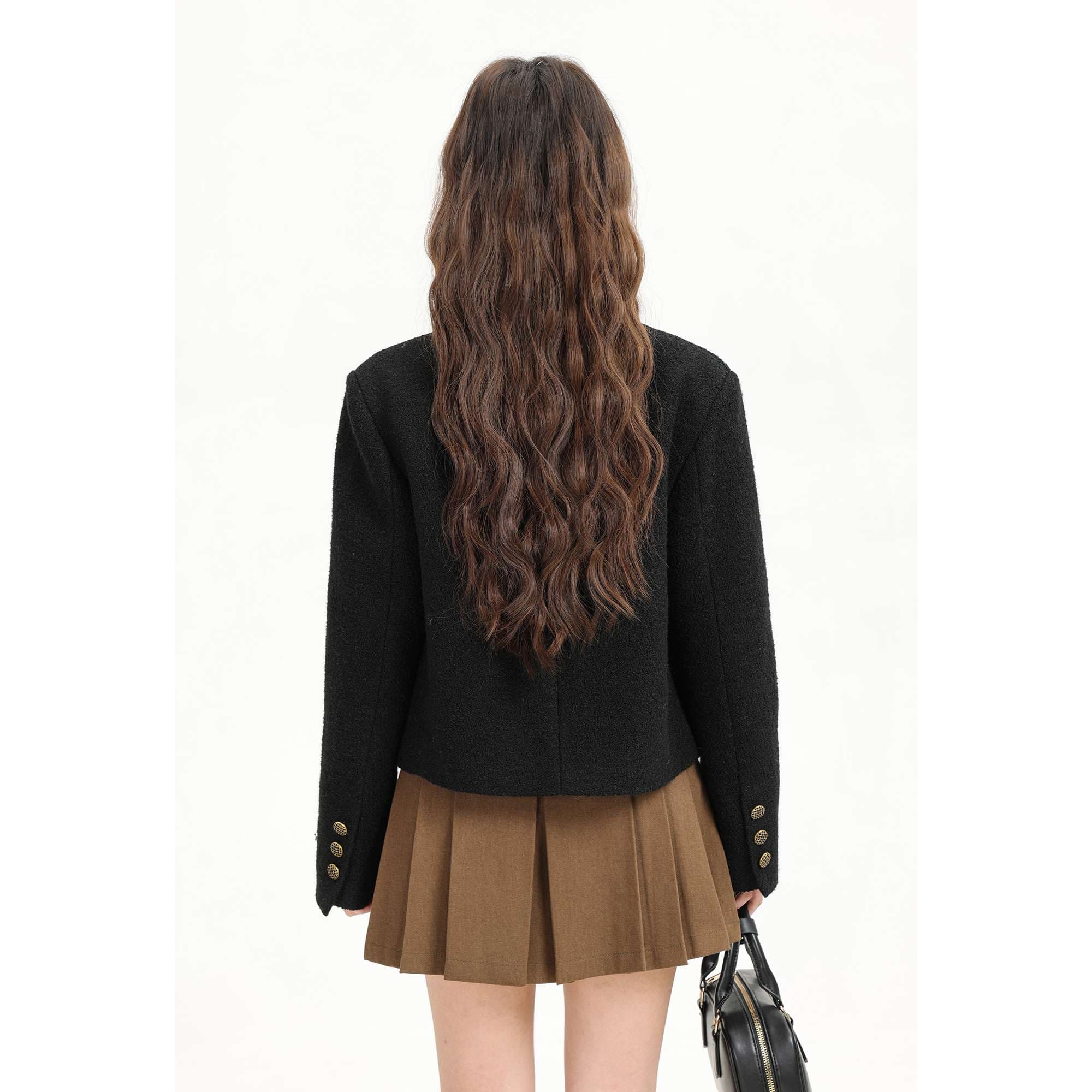ヴィンテージボタン付きツイードジャケット｜デート服