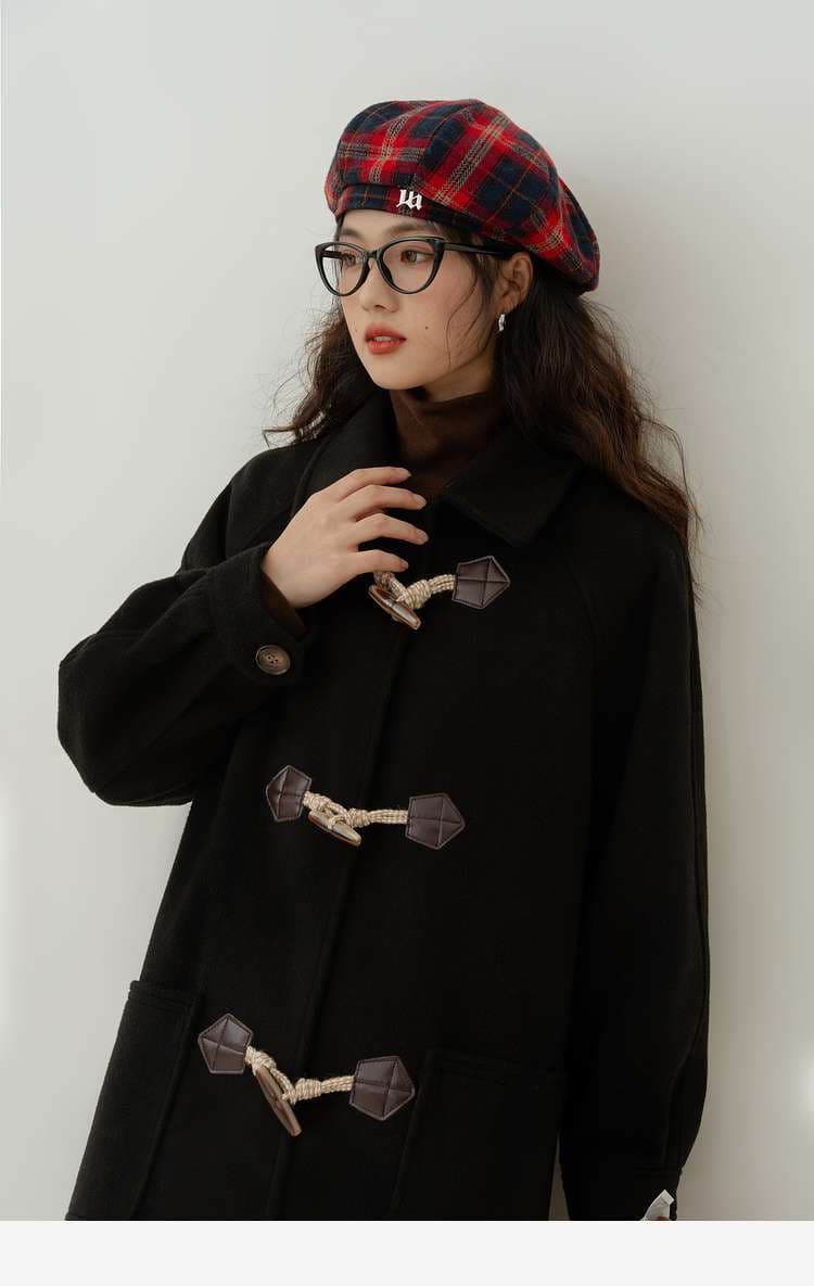 ロングダッフルコート｜デート服