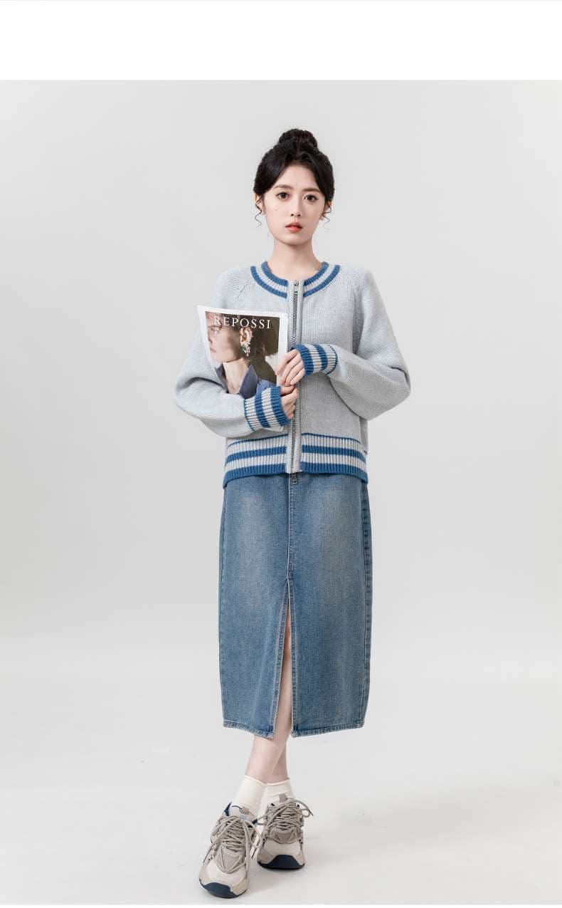 ゆったりニットカーディガンコーデ｜デート服