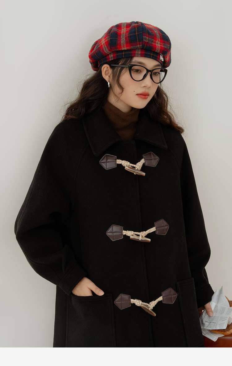 ロングダッフルコート｜デート服