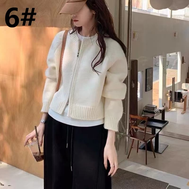デート服 秋のデート秋冬 ゆったりニットカーディガン 無地