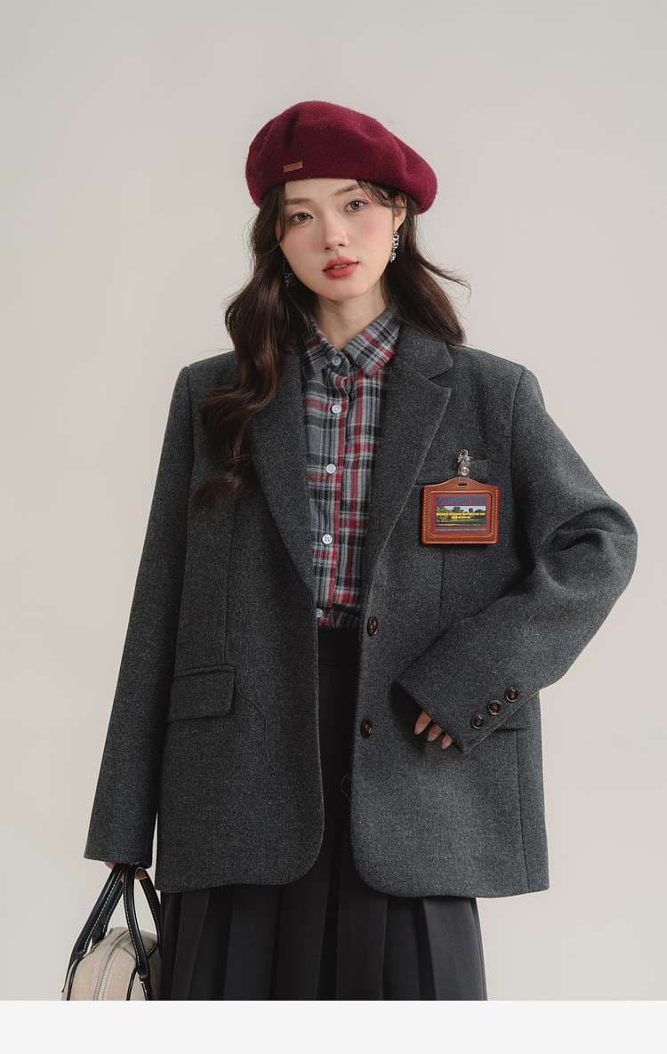 クラシックウールブレンドジャケット｜デート服