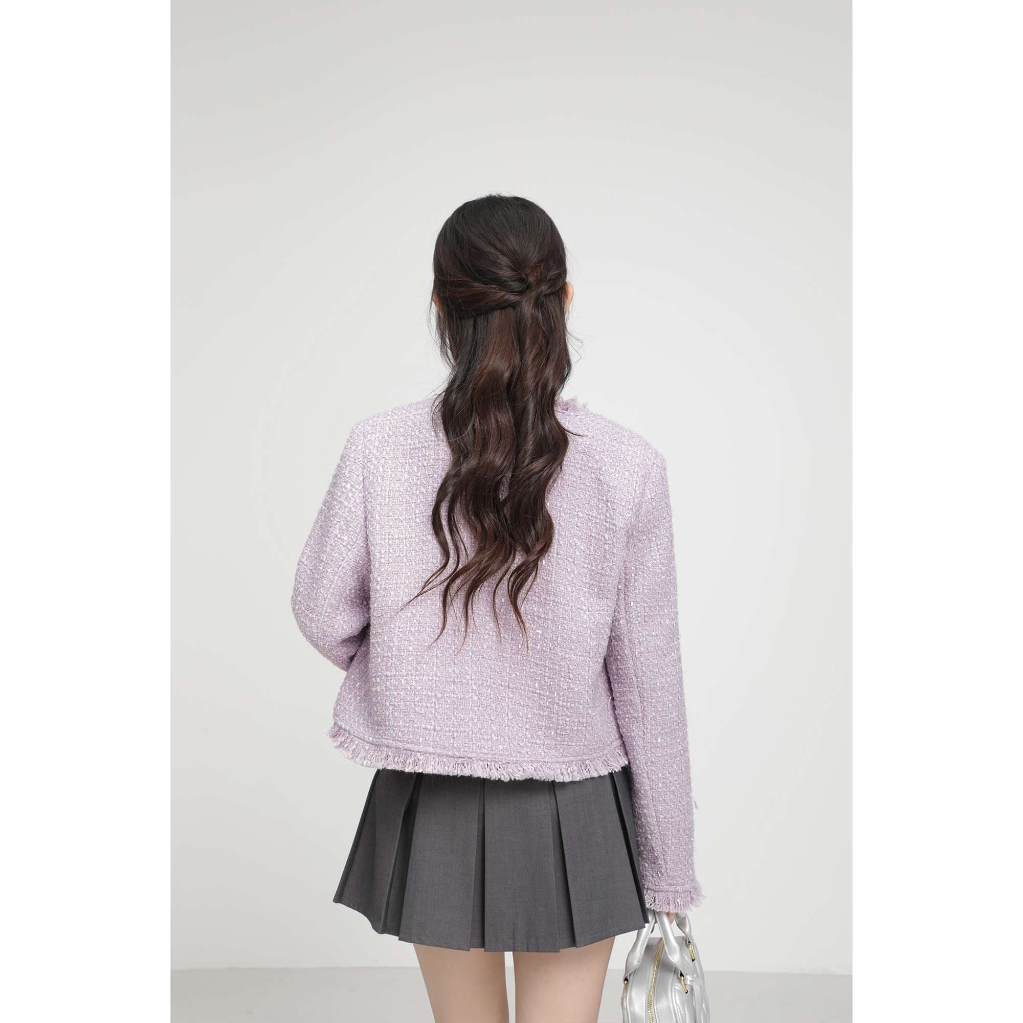 フリンジディテールツイードジャケット｜デート服