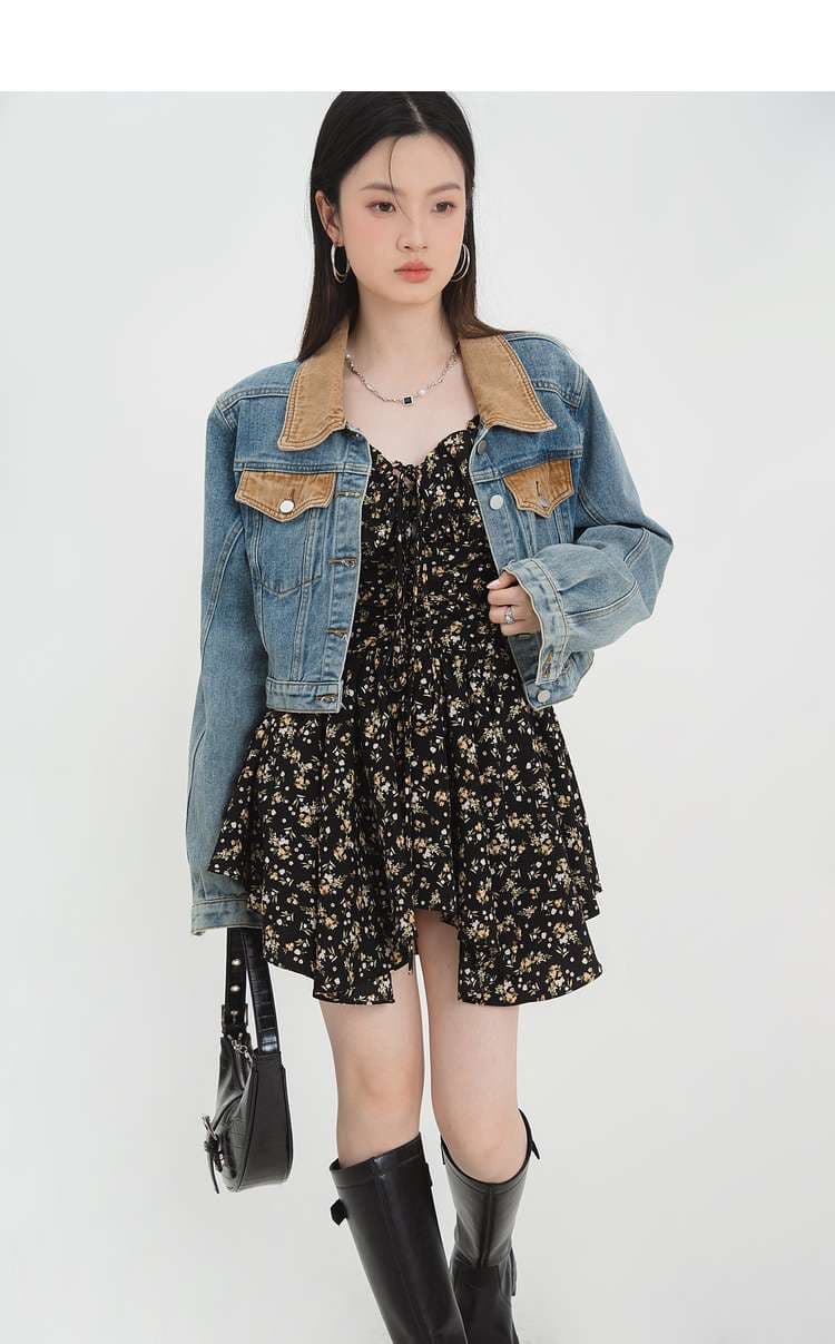 ショートデニムジャケット｜デート服