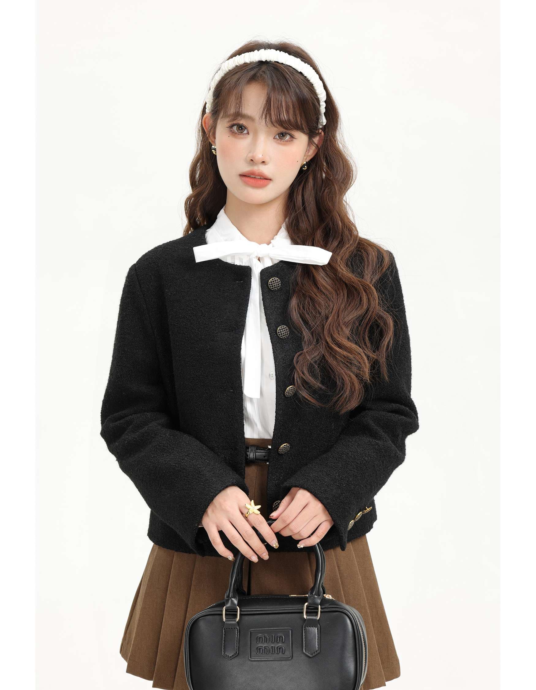 ヴィンテージボタン付きツイードジャケット｜デート服