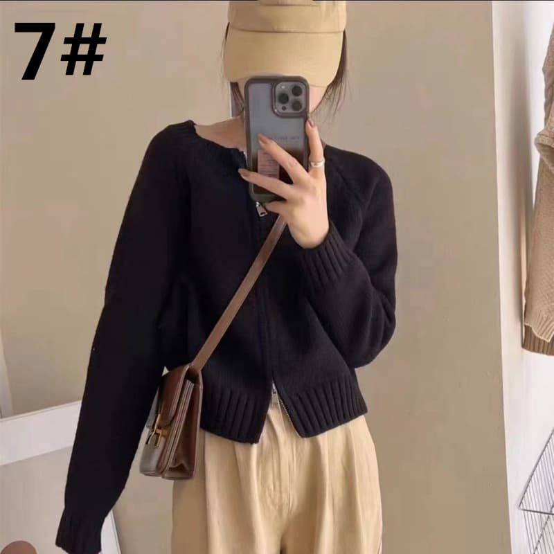 デート服 秋のデート秋冬 ゆったりニットカーディガン 無地