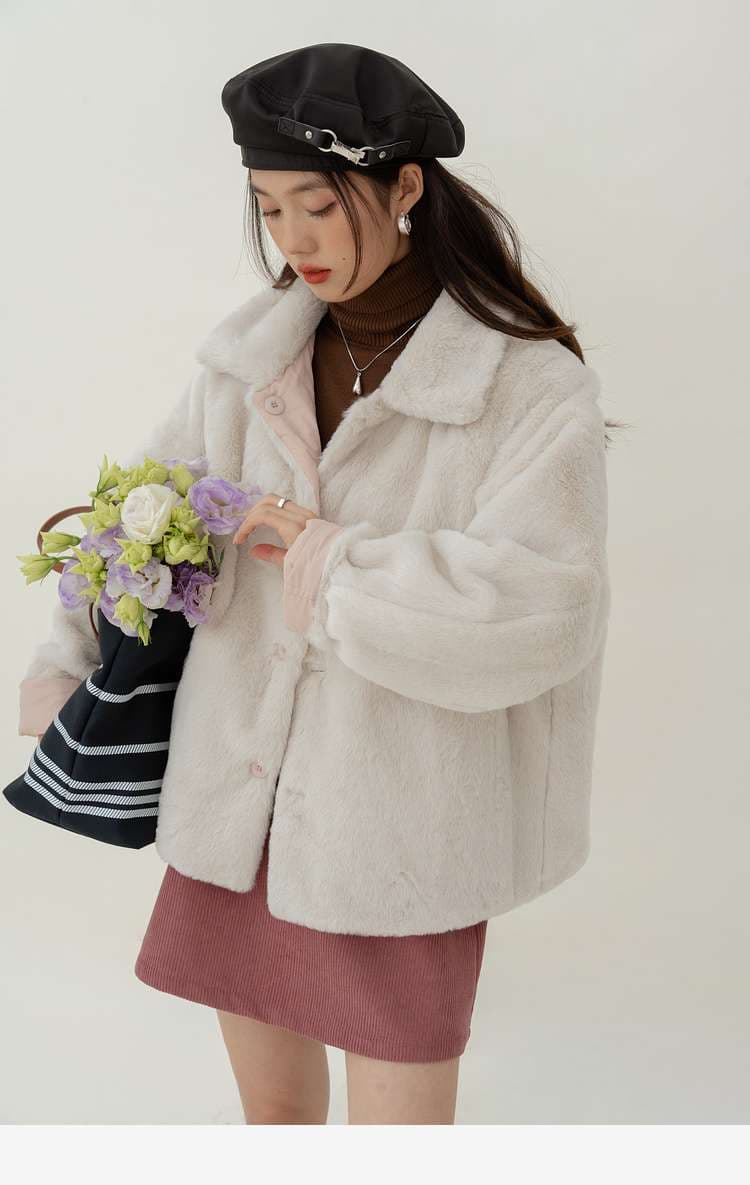 リバーシブルボアジャケット｜デート服