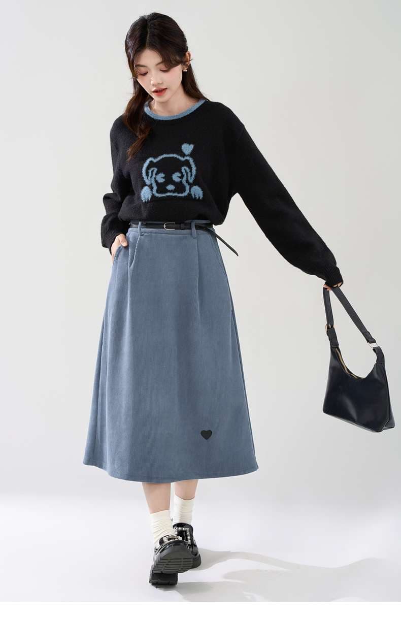 愛らしいハートアクセントスカート｜デート服