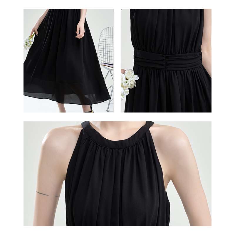 優雅なホルターネックワンピース｜デート服