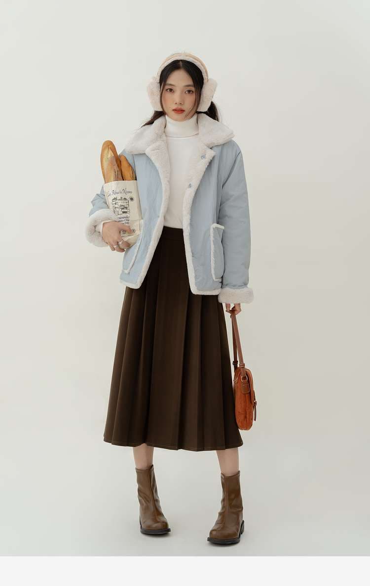 リバーシブルボアジャケット｜デート服