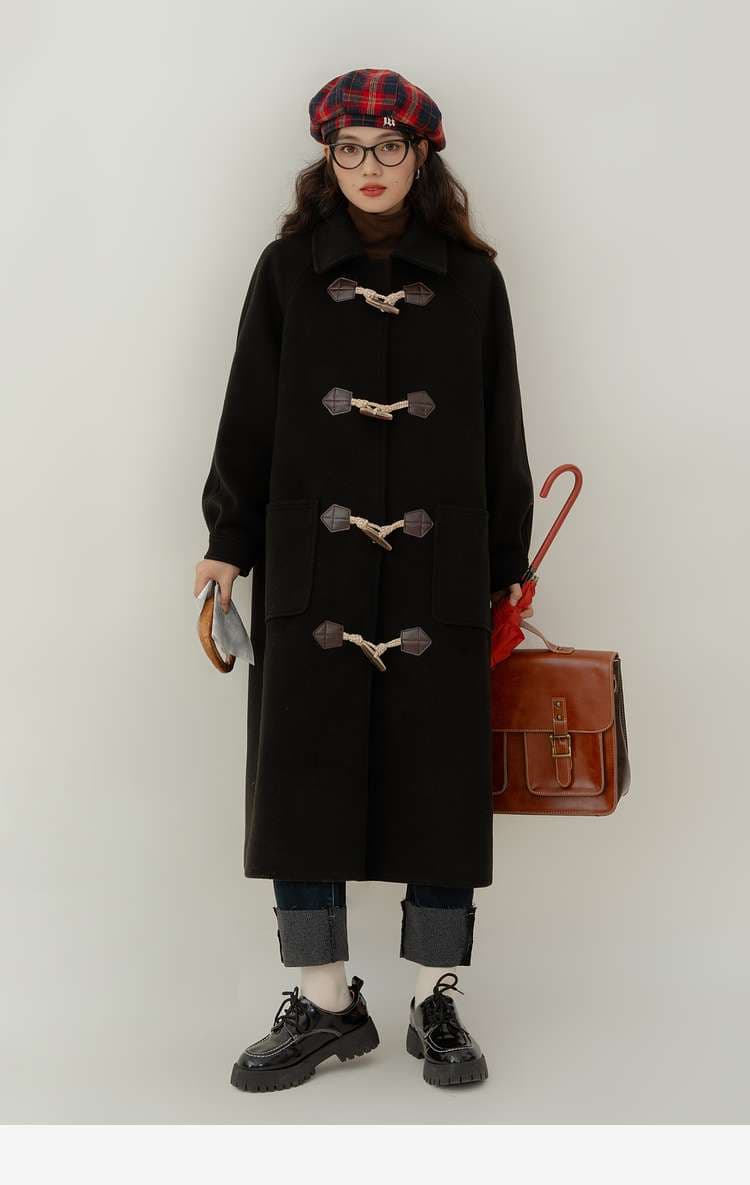 ロングダッフルコート｜デート服