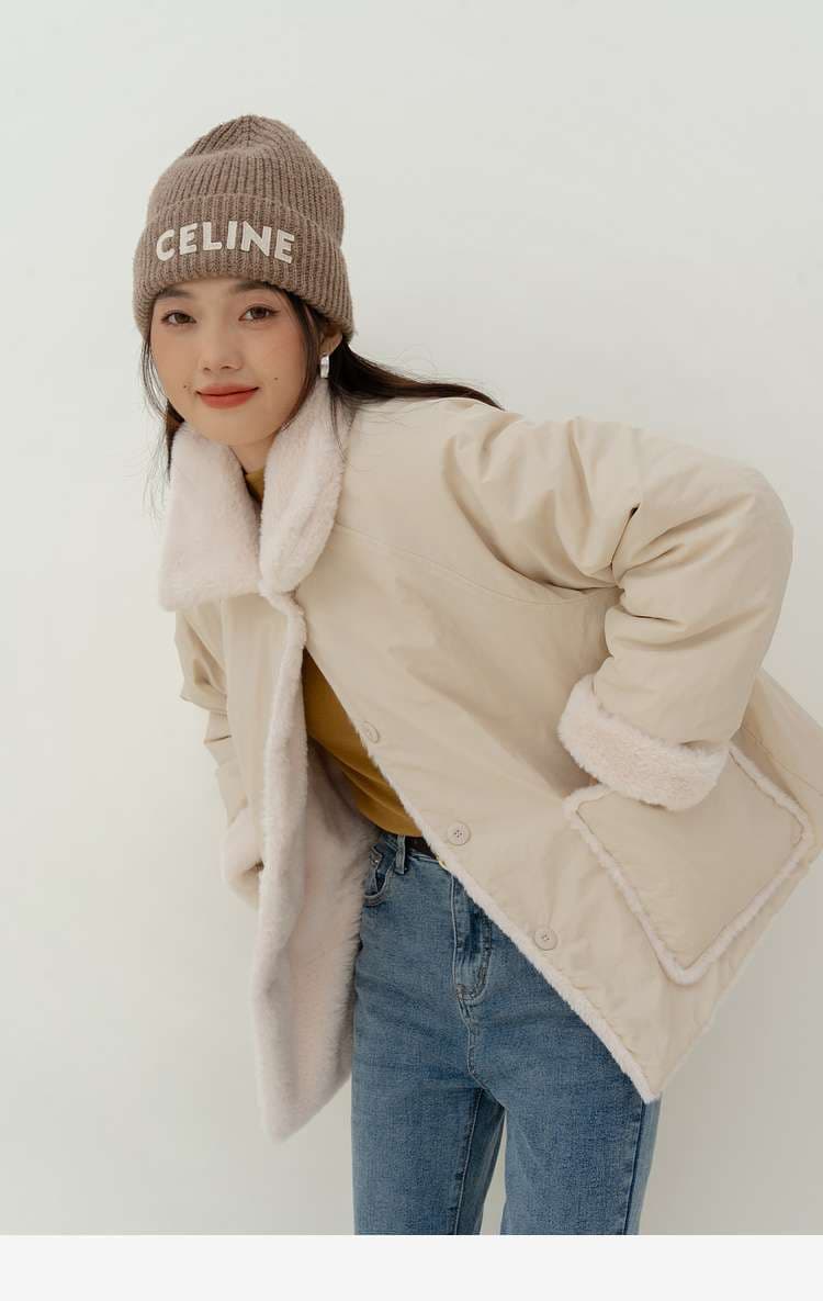 リバーシブルボアジャケット｜デート服