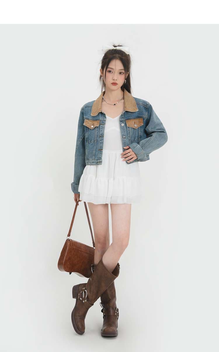 ショートデニムジャケット｜デート服